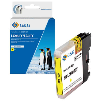 CARTRIDGE G&G YELLOW (BROTHER LC985)