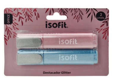BLI.DESTACADOR GLITTER ISOFIT-DSG/W 2 UN 2 COLORES