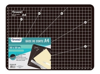 BASE DE CORTE 30X22CM 3MM A4 NEGRO HAND