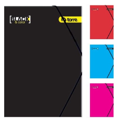 CARPETA CARTON TORRE BLACK & COLORS