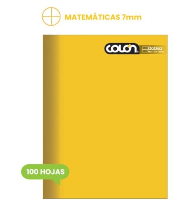 CUADERNO DOBLEZ COLON LISO MAT. 7MM.  100 H (SURTIDO)