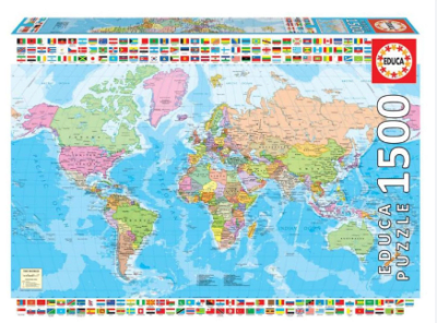 PUZZLE 1500 PCS 85x60cm EL MUNDO, MAPA POLITICO