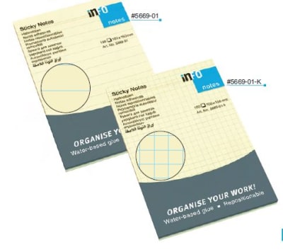 NOTAS ADHESIVAS 100hj AMARILLO CUADROS 100x150mm INFO