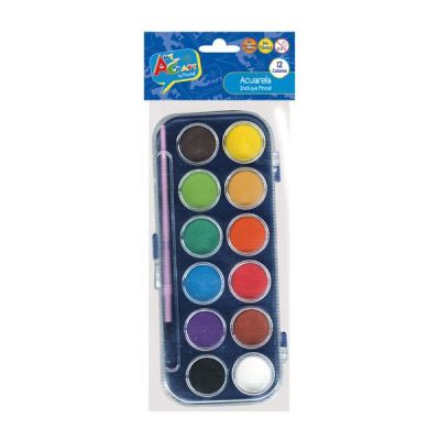 ACUARELA 12 COL. CON PINCEL ART & CRAF