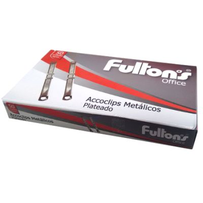 ACCOCLIP CJA. 50 UN. 8 CMS. PLATEADO FULTONS