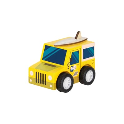 Auto de juguete a fricción amarillo tabla surf