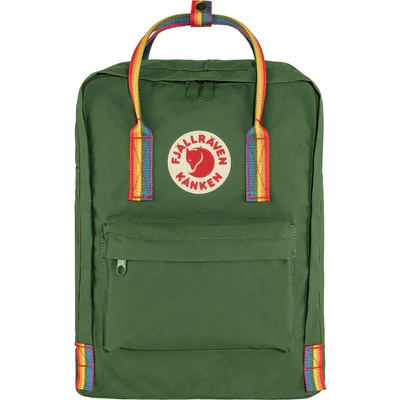 FR MOCHILA KANKEN RAINBOW MINI SPRUCE GREEN - RAINBOW PATTERN