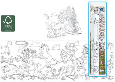 ROLLO ADHESIVO COLOREAR 30cm 4mt GRANJA INFO