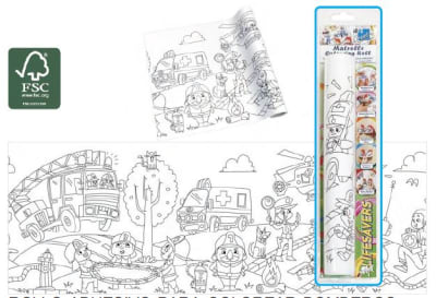 ROLLO ADHESIVO COLOREAR 30cm 4mt BOMBEROS INFO