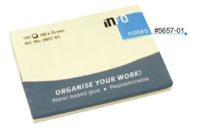 NOTAS ADHESIVAS 100hj AMARILLO 100x75mm INFO