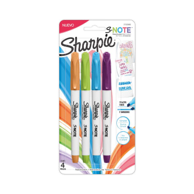 DESTACADOR SHARPIE NOTE BLISTER X4 COL. INTENSOS