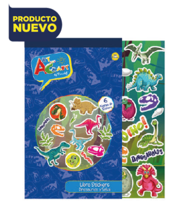 LIBRO STICKERS 6 PAG DINOSAURIOS Y SELVA
