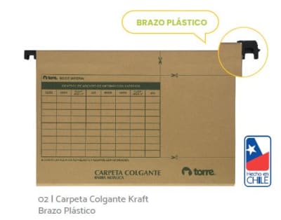 CARPETA COLGANTE TORRE KRAFT B/PLASTICA