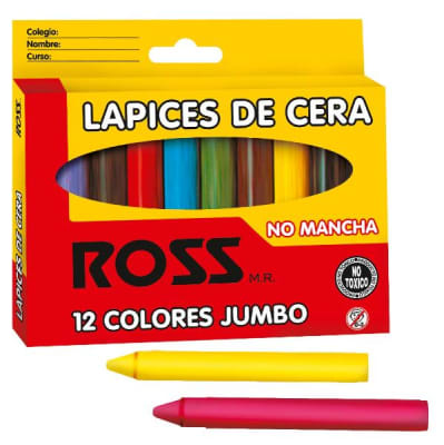 LAPICES DE CERA ROSS JUMBO 12 COLORES