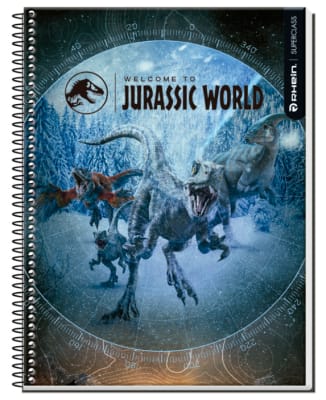 CUADERNO RHEIN SUPER CLASS CARTA JURASSIC WORLD FOTO 120 HOJAS C7MM