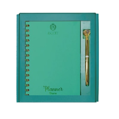 SET ASCOTT PLANNER C/ESPIRAL + BOLIGRAFO NEGRO