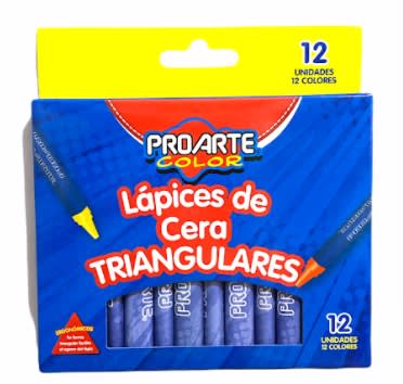 LAPICES CERA PROARTE TRIANGULARES 12 COLORES 