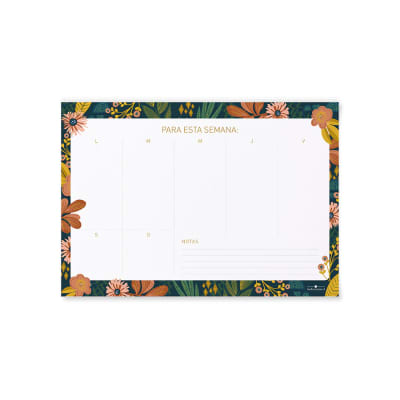 PLANNER SEMANAL FLORES JUNGLE 20x30 IMÁN 50H
