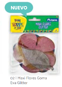 MAXI FLORES GOMA EVA GLITTER TORRE