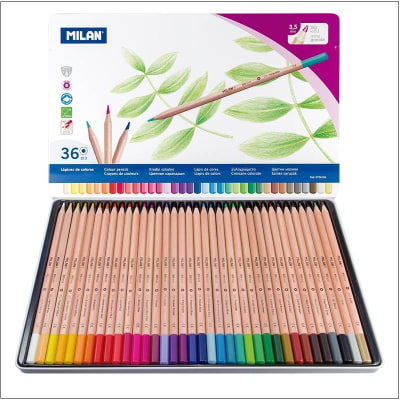 CAJA LAPICES METALICA 36 COLORES MILAN