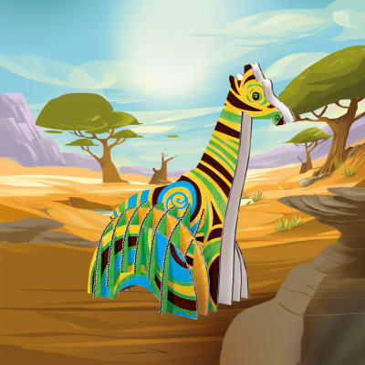 PUZZLE DIDACTICO JIRAFA 18 PLUMONES CARIOCA