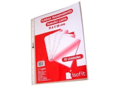 BLISTER ISOFIT 10 FUNDAS TRANSP.CARTA