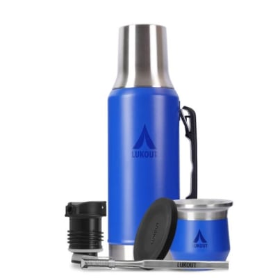 Kit Termo Mate Flow PRO 1200 ml + Mate 170 ml Azul