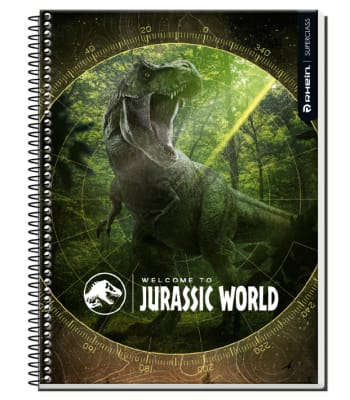 CUADERNO RHEIN SUPER CLASS CARTA JURASSIC WORLD FOTO 120 HOJAS C7MM