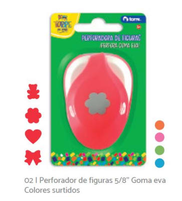 PERFORADOR DE FIGURAS 5/8 GOMA EVA (COLORES Y DISEÑO SURTIDO)