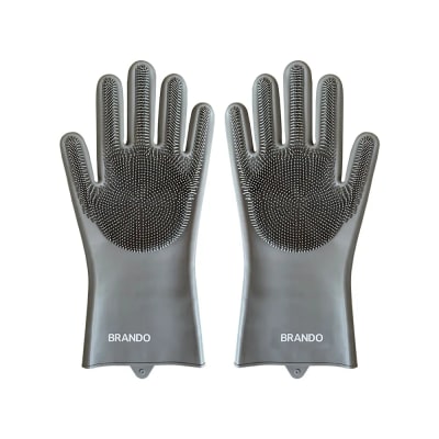 GUANTES GRIS PARA BANO MASCOTAS