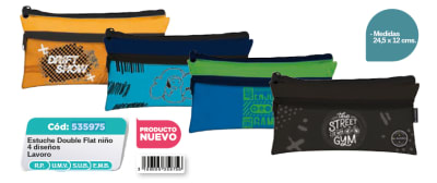 ESTUCHE DOBLE FLAT NIÑO 4 DISEÑOS V2
