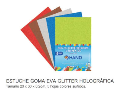 GOMA EVA GLITTER HOLOG 5 COL 20x30cm HAND