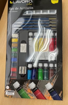 SET PINTURA ACRLICOS 12 COL+ACUA+ACC