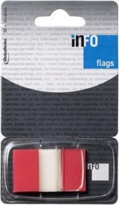 BANDERITAS ADHESIVAS 50un 25x43mm ROJO INFO