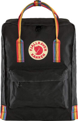 FR MOCHILA KANKEN  BLACK-RAINBOW PATTERN