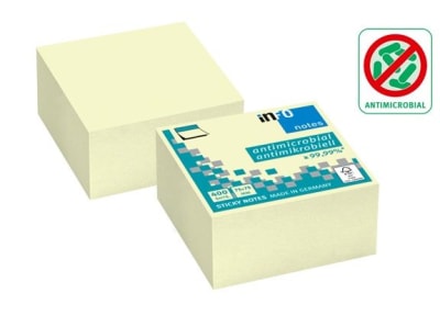 NOTAS ADHESIVAS 400hj AMARILLO ANTIMIC 75x75mm INFO
