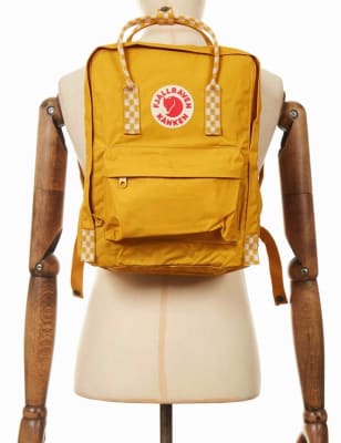 FR MOCHILA KANKEN  OCHRE-CHESS PATTERN