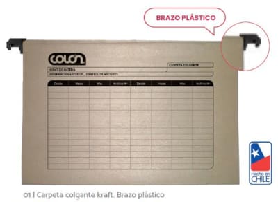 CARPETA COLGANTE COLON KRAFT B/PLASTICA