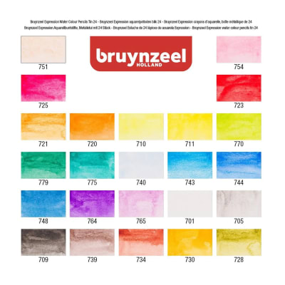 Lápices Acuarelables 24 Colores + Pincel Caja Metálica