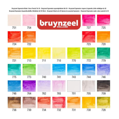 Lápices Acuarelables 36 Colores + Pincel Caja Metálica