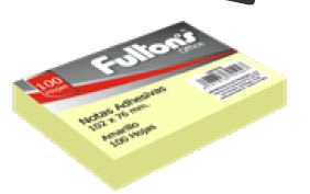 NOTA ADH. OFFICE 657 76X102 MM. 100 HJS. 1 UN. AMARILLO FULTONS