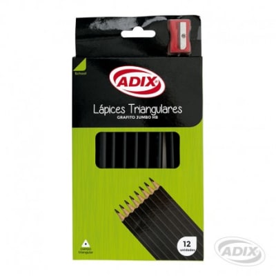 Lápiz Grafito JUMBO c/Sacapuntas 12u (033) ADIX