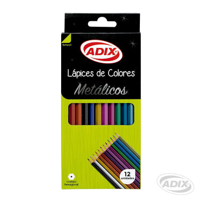 Lápiz Metálico 12 Colores (034) ADIX