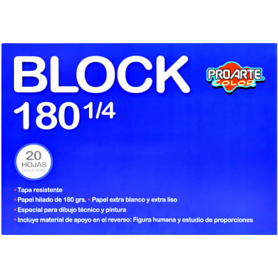 BLOCK PROARTE MEDIO N°180 1/4 20 H.180G 53,5x37,5