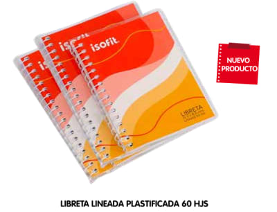 LIBRETA LIN. PLAST #3 60 H ISOFIT 15,6 X 10,8 CMS