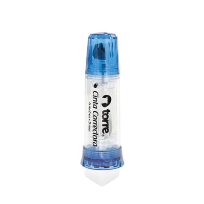 CINTA CORRECTORA 5MM COL AZUL TORRE