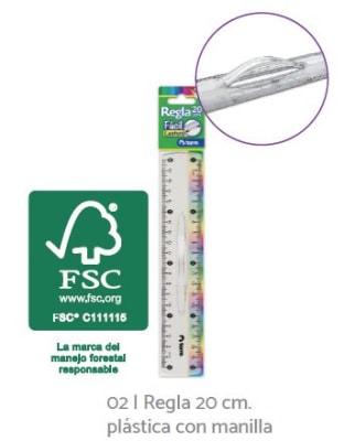 BL. REGLA 20 CMS PLAST CON MANILLA TORRE