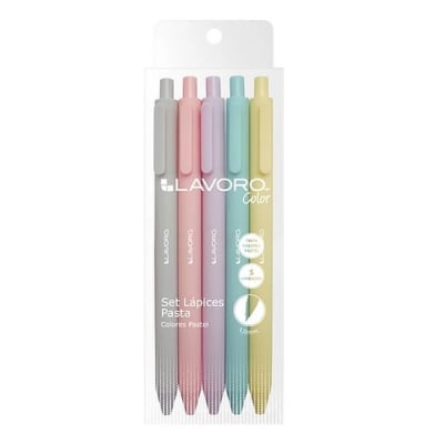 LAPICES PASTA 5 PCS COLORES PASTEL LAVORO
