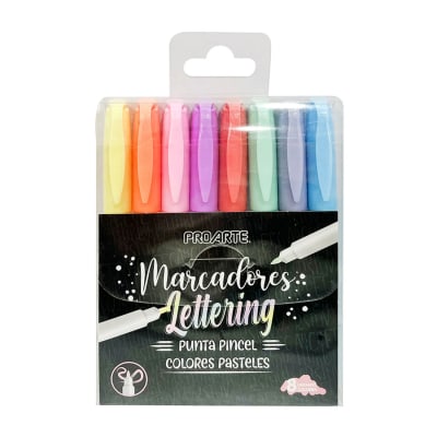 MARCADOR PROARTE PTA PINCEL PASTEL 8 COLORES