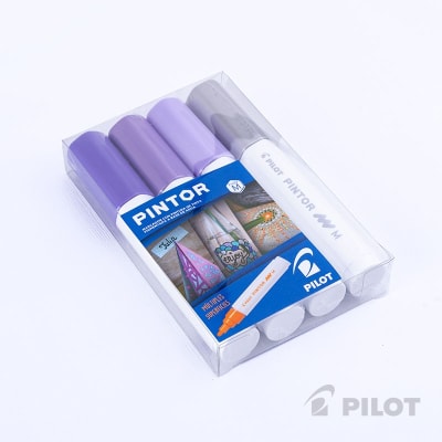 Set Pintor Medio 4 Plateado, Violeta Pastel, Violeta, Violeta Metalizado
